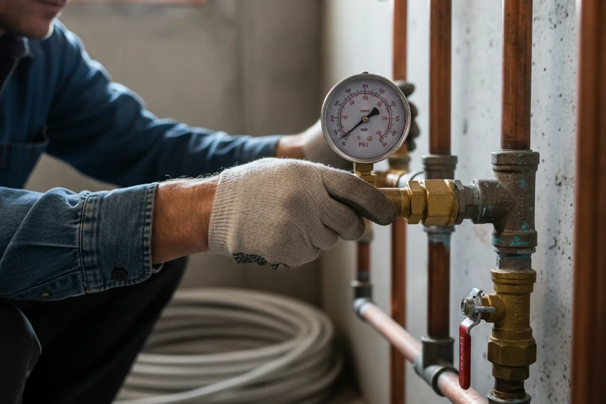 Pressure testing a repaired line during Water Line Repair in Watsonville